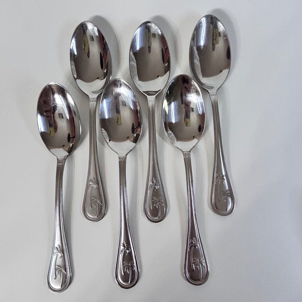 Towle PALM BREEZE Set of 6 Soup Spoons Flatware Silverware Stainless Steel